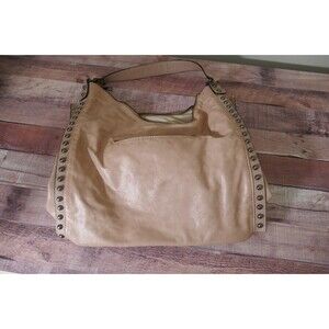 Mellow World | Beige Marion Studded Hobo Bag